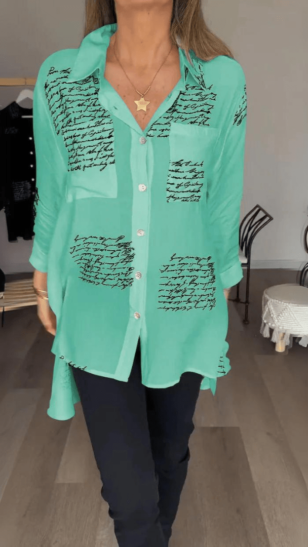Tiemona | Script Button-Up Shirt