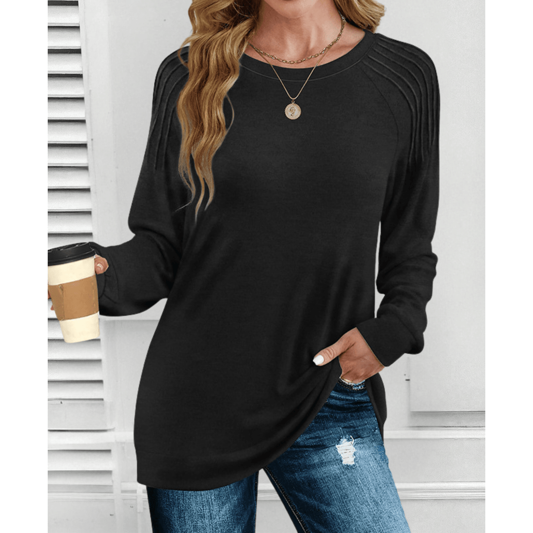 Anika | Ribbed Shoulder Long-Sleeve