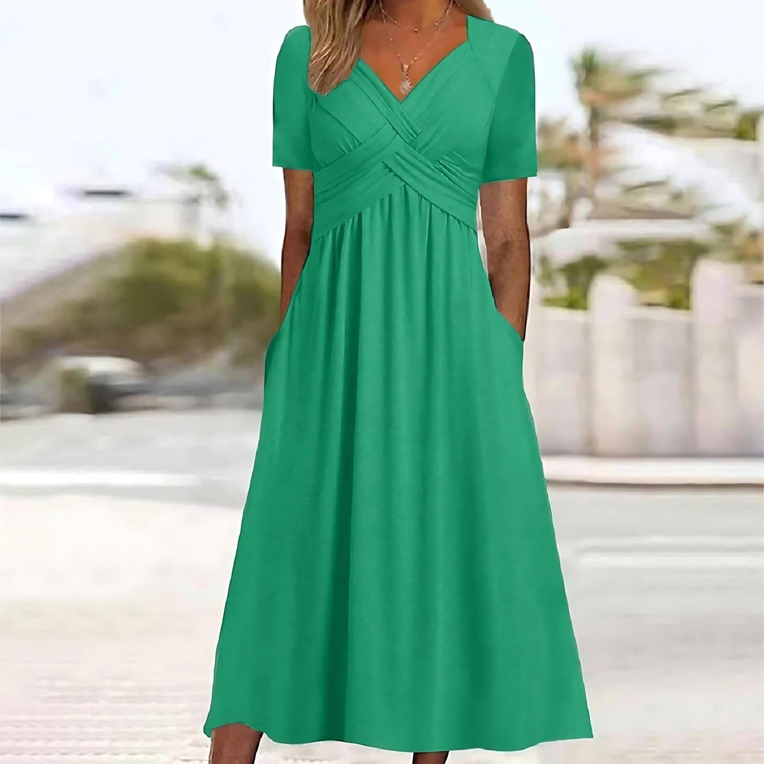 Tamma | Chic Midi Dress with Belly Coverage